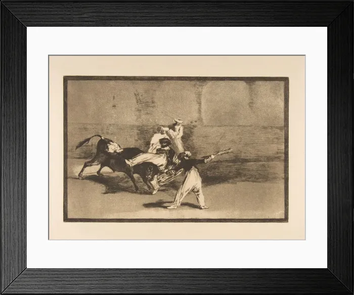 Framed Print : Plate 8 from the Tauromaquia : A moor caught by the bull in the ring, ca. 1816 Framed Print : Plate 8 from the Tauromaquia : A moor caught by the bull in the ring, ca. 1816