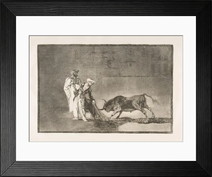 Framed Print : Plate 6 from The Tauromaquia : The Moors make a different play in the ring calling Framed Print : Plate 6 from The Tauromaquia : The Moors make a different play in the ring calling