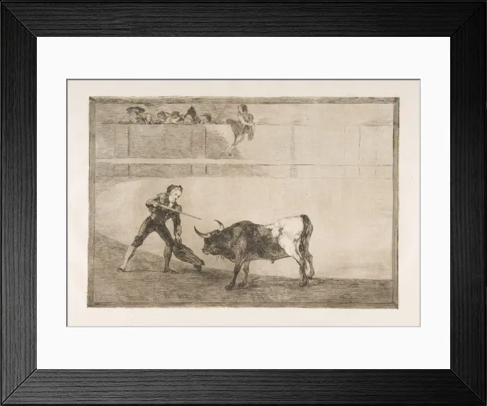 Framed Print : Plate 30 of the Tauromaquia : Pedro Romero killing the halted bull. 1816 Framed Print : Plate 30 of the Tauromaquia : Pedro Romero killing the halted bull. 1816