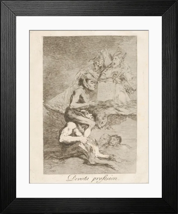 Framed Print : Plate 70 from Los Caprichos : Devout Profession (Devota profesion. ), 1799 Framed Print : Plate 70 from Los Caprichos : Devout Profession (Devota profesion. ), 1799
