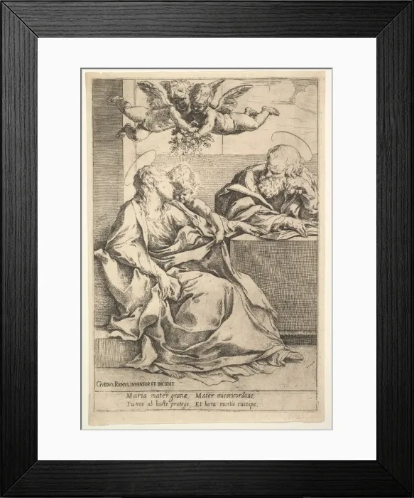 Framed Print : The Holy Family with Two Angels. Creator: Guido Reni Framed Print : The Holy Family with Two Angels. Creator: Guido Reni