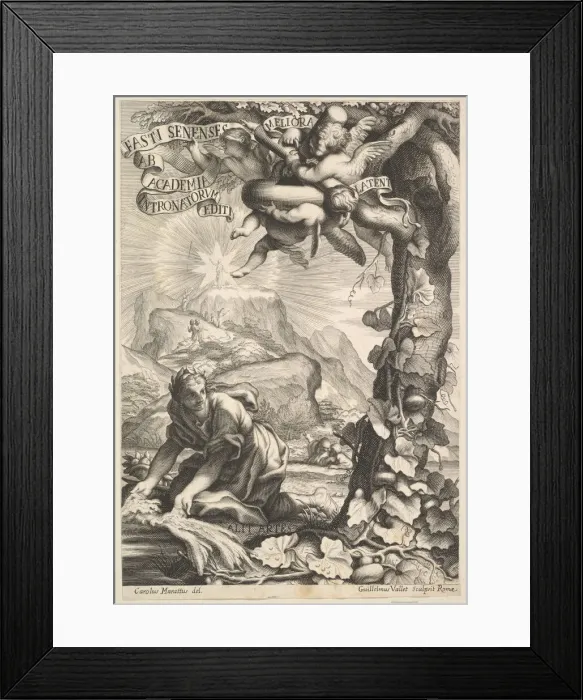 Framed Print : Frontispiece of Fasti Senenses, 1645-1704. Creator: Guillaume Vallet Framed Print : Frontispiece of Fasti Senenses, 1645-1704. Creator: Guillaume Vallet