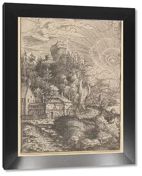 Landscape with a Castle Perched on a Rock, 1553. Creator: Hans Sebald Lautensack