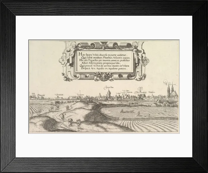 Framed Print : View of Nuremberg, to the east, left plate, 1552. Creator: Hans Sebald Lautensack Framed Print : View of Nuremberg, to the east, left plate, 1552. Creator: Hans Sebald Lautensack