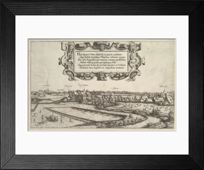 Framed Print : View of Nuremberg from the West, 1552. Creator: Hans Sebald Lautensack Framed Print : View of Nuremberg from the West, 1552. Creator: Hans Sebald Lautensack