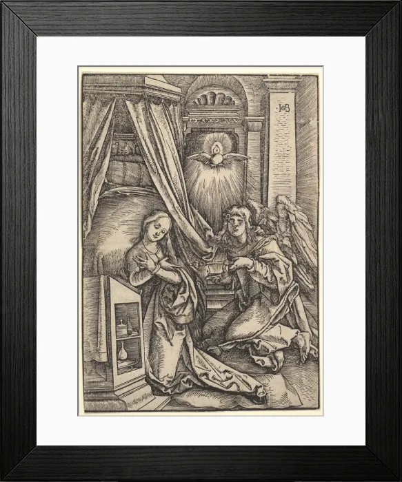 Framed Print : The Annunciation, 1514. Creator: Hans Baldung Framed Print : The Annunciation, 1514. Creator: Hans Baldung
