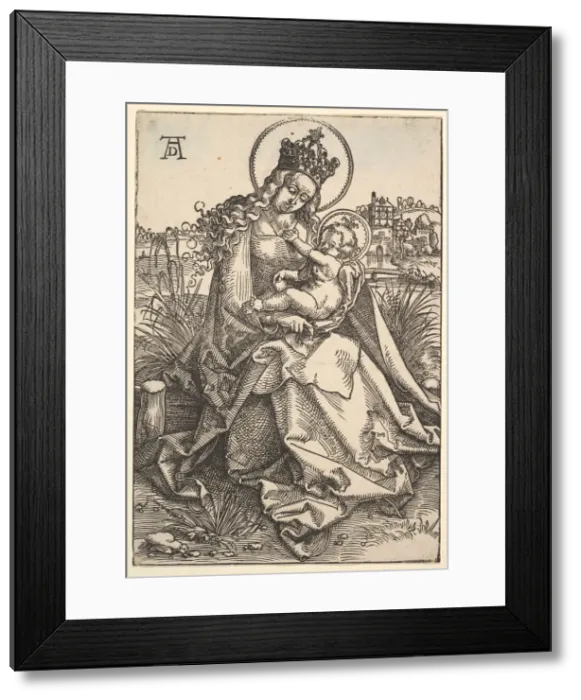 Framed Print : The Virgin on the Grassy Bank, 1505. Creator: Hans Baldung Framed Print : The Virgin on the Grassy Bank, 1505. Creator: Hans Baldung