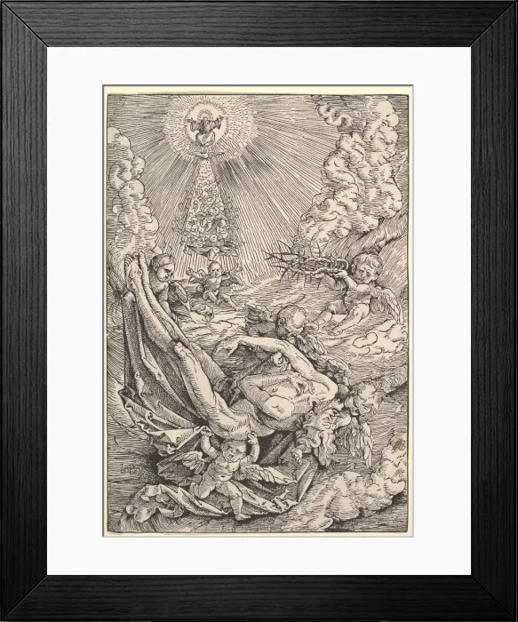 Framed Print : The Body of Christ Carried by Angels towards Heaven, 1516. Creator: Hans Baldung Framed Print : The Body of Christ Carried by Angels towards Heaven, 1516. Creator: Hans Baldung