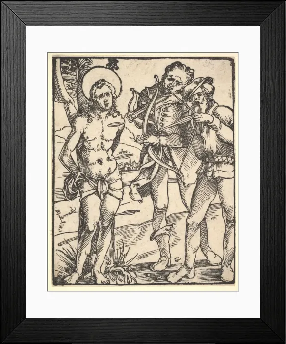 Framed Print : Martyrdom of St. Sebastian with Two Crossbow Men. Creator: Hans Baldung Framed Print : Martyrdom of St. Sebastian with Two Crossbow Men. Creator: Hans Baldung