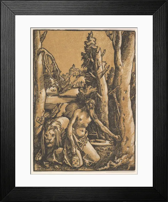 Framed Print : St. Jerome in the Desert, ca. 1511. Creator: Hans Baldung Framed Print : St. Jerome in the Desert, ca. 1511. Creator: Hans Baldung