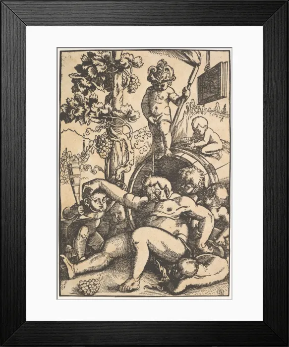 Framed Print : The Drunk Bacchus, ca. 1520. Creator: Hans Baldung Framed Print : The Drunk Bacchus, ca. 1520. Creator: Hans Baldung