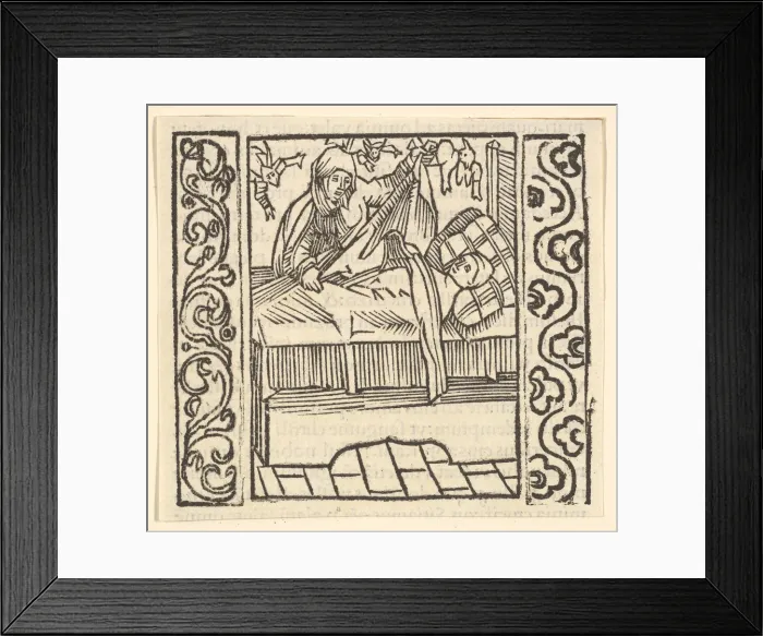 Framed Print : Caring for the Dead, illustration from Speculum Passionis, 1507, 1507 Framed Print : Caring for the Dead, illustration from Speculum Passionis, 1507, 1507