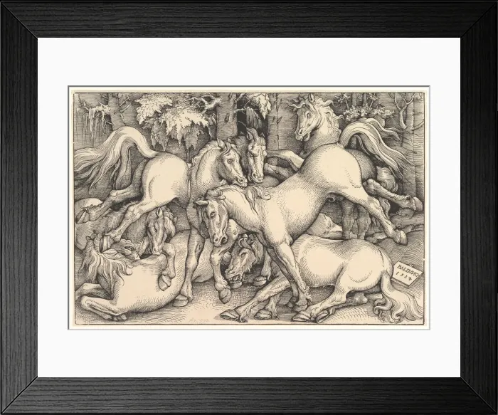 Framed Print : Group of Seven Horses, 1534. Creator: Hans Baldung Framed Print : Group of Seven Horses, 1534. Creator: Hans Baldung