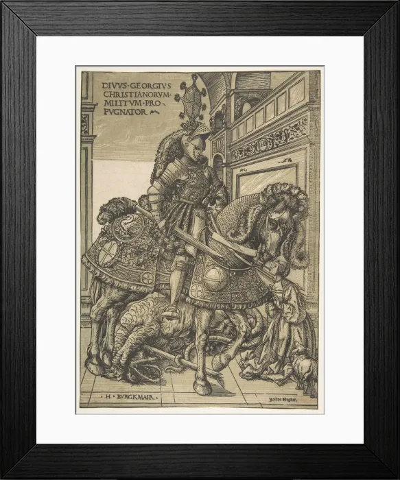 Framed Print : Saint George on Horseback, 1508 / 1518. Creator: Hans Burgkmair, the Elder Framed Print : Saint George on Horseback, 1508 / 1518. Creator: Hans Burgkmair, the Elder