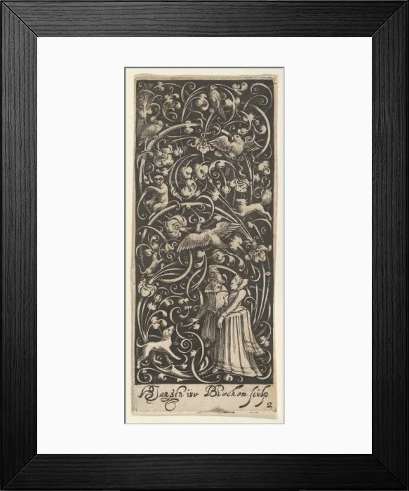 Framed Print : Vertical Panel with a Man and Woman, ca. 1631. Creator: Bartolomeus van Lochom Framed Print : Vertical Panel with a Man and Woman, ca. 1631. Creator: Bartolomeus van Lochom