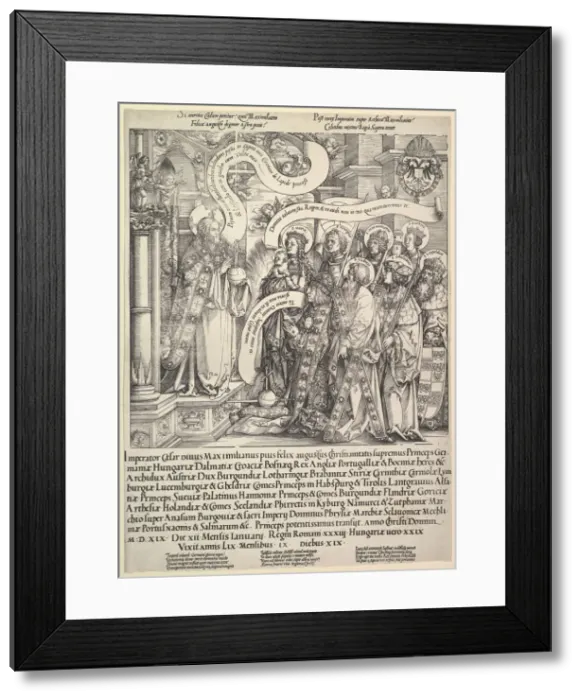 Framed Print : Maximilian Presented by his Patron Saints to the Almighty, 1519 Framed Print : Maximilian Presented by his Patron Saints to the Almighty, 1519