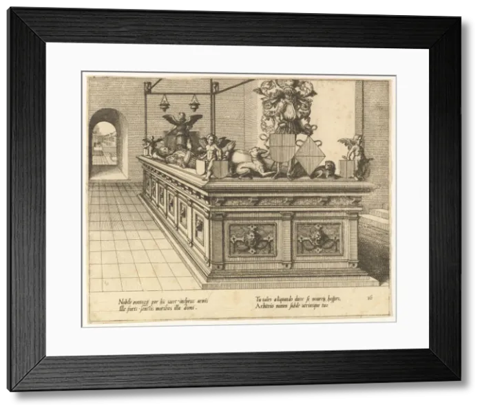 Framed Print : Cœnotaphiorum (16), 1563. Creators: Johannes van Doetecum I, Lucas van Doetecum Framed Print : Cœnotaphiorum (16), 1563. Creators: Johannes van Doetecum I, Lucas van Doetecum