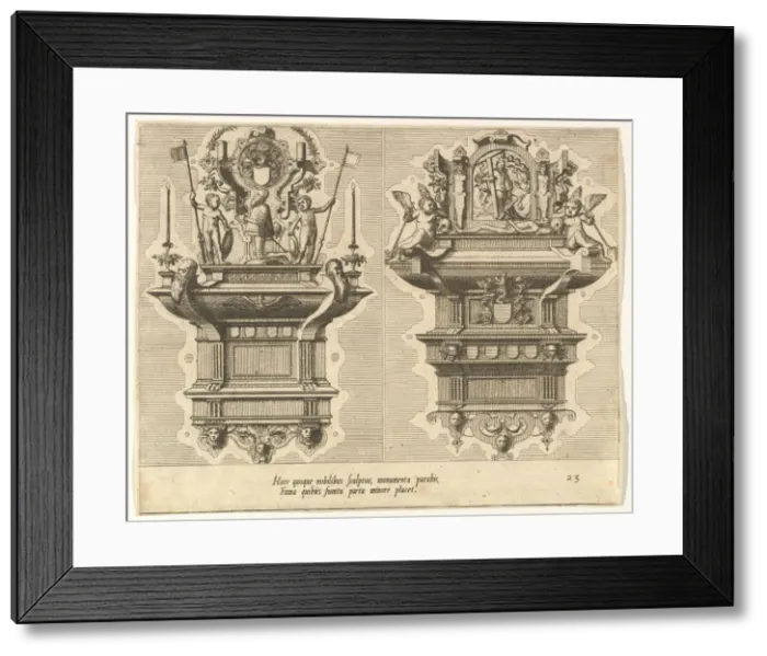 Framed Print : Cœnotaphiorum (23), 1563. Creators: Johannes van Doetecum I, Lucas van Doetecum Framed Print : Cœnotaphiorum (23), 1563. Creators: Johannes van Doetecum I, Lucas van Doetecum