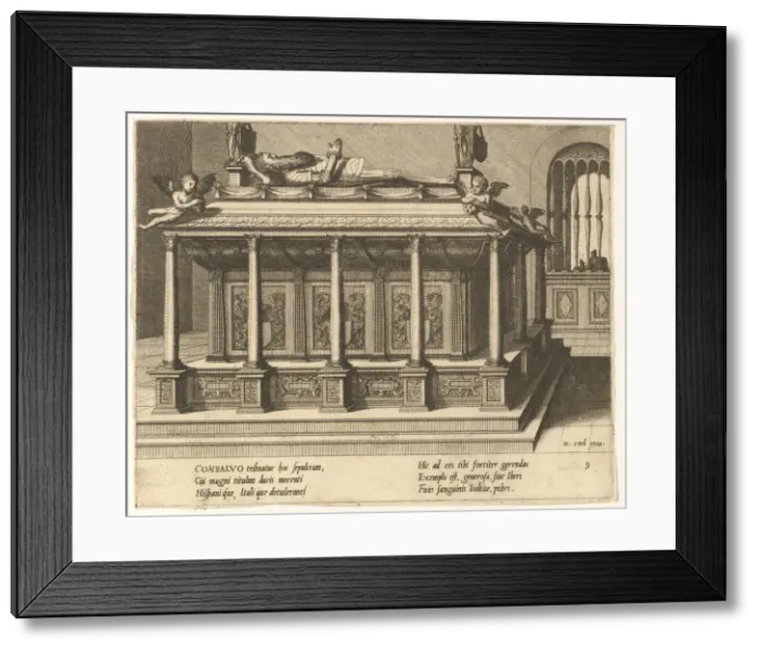 Framed Print : Cœnotaphiorum (9), 1563. Creators: Johannes van Doetecum I, Lucas van Doetecum Framed Print : Cœnotaphiorum (9), 1563. Creators: Johannes van Doetecum I, Lucas van Doetecum