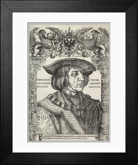 Framed Print : Portrait of Emperor Maximilian I, 1519. Creator: Hans Weiditz Framed Print : Portrait of Emperor Maximilian I, 1519. Creator: Hans Weiditz