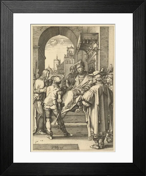 Framed Print : Christ before Pilate, from The Passion of Christ, 1596. Creator: Hendrik Goltzius Framed Print : Christ before Pilate, from The Passion of Christ, 1596. Creator: Hendrik Goltzius