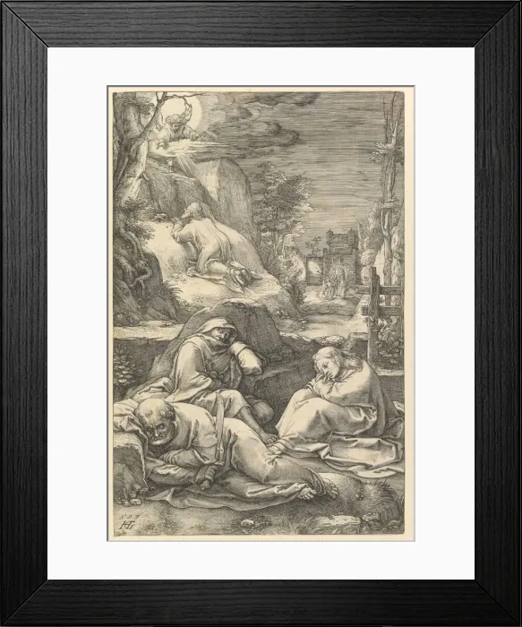 Framed Print : The Agony in the Garden, from The Passion of Christ, 1597. Creator: Hendrik Goltzius Framed Print : The Agony in the Garden, from The Passion of Christ, 1597. Creator: Hendrik Goltzius