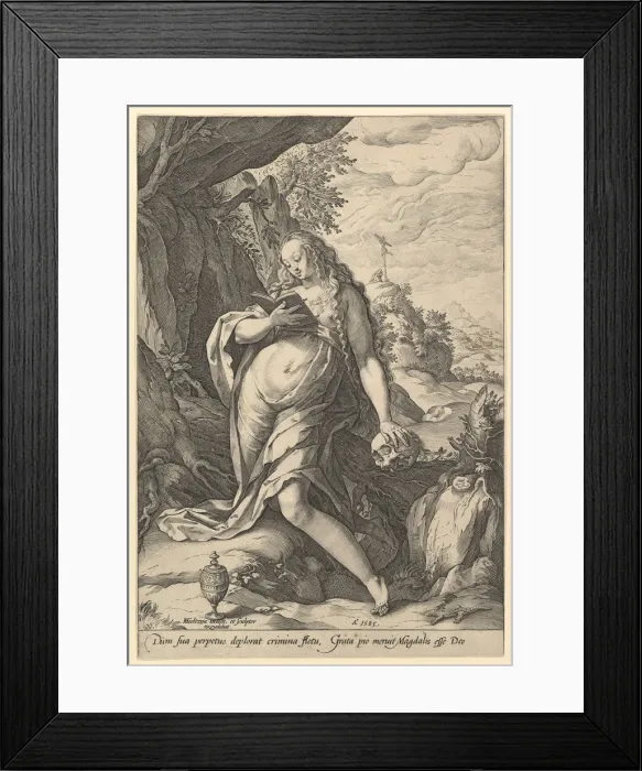 Framed Print : St. Mary Magdalen Penitent, 1585. Creator: Hendrik Goltzius Framed Print : St. Mary Magdalen Penitent, 1585. Creator: Hendrik Goltzius