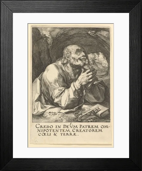 Framed Print : St. Peter, from Christ, the Apostles and St. Paul with the Creed, 1589 Framed Print : St. Peter, from Christ, the Apostles and St. Paul with the Creed, 1589