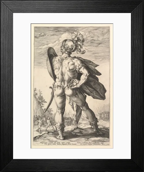 Framed Print : Marcus Valerius, from the series The Roman Heroes, 1586. Creator: Hendrik Goltzius Framed Print : Marcus Valerius, from the series The Roman Heroes, 1586. Creator: Hendrik Goltzius