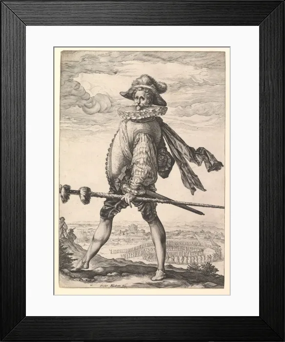 Framed Print : Captain of Infantry, 1587. Creator: Hendrik Goltzius Framed Print : Captain of Infantry, 1587. Creator: Hendrik Goltzius