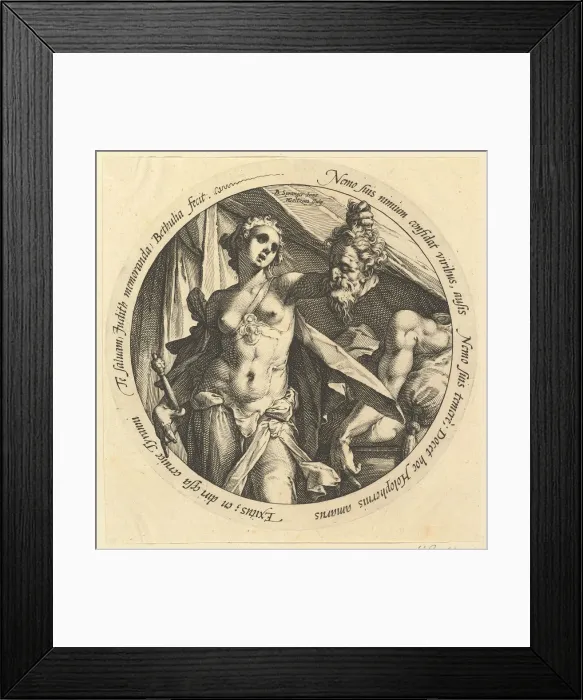 Framed Print : Judith with the Head of Holofernes, ca. 1585. Creator: Hendrik Goltzius Framed Print : Judith with the Head of Holofernes, ca. 1585. Creator: Hendrik Goltzius