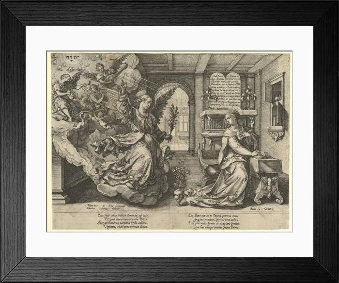 Framed Print : Annunciation, 1594. Creator: Hendrik Goltzius Framed Print : Annunciation, 1594. Creator: Hendrik Goltzius