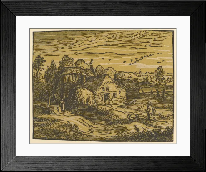 Framed Print : Landscape with Cottage, ca. 1597-98. Creator: Hendrik Goltzius Framed Print : Landscape with Cottage, ca. 1597-98. Creator: Hendrik Goltzius