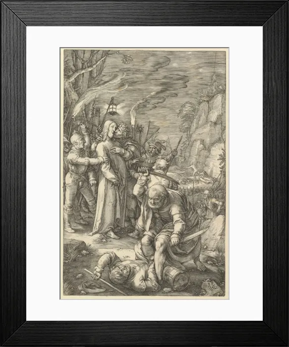 Framed Print : The Betrayal of Christ, from The Passion of Christ, 1598. Creator: Hendrik Goltzius Framed Print : The Betrayal of Christ, from The Passion of Christ, 1598. Creator: Hendrik Goltzius