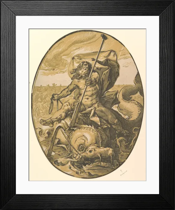 Framed Print : Oceanus, ca. 1589-90. Creator: Hendrik Goltzius Framed Print : Oceanus, ca. 1589-90. Creator: Hendrik Goltzius