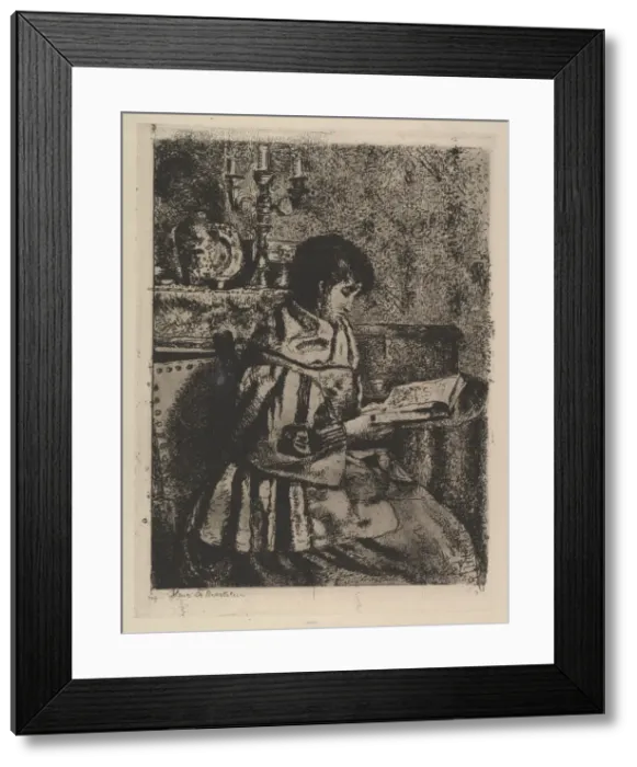 Framed Print : The Reader, ca. 1870. Creator: Henri Jean Augustin de Braekeleer Framed Print : The Reader, ca. 1870. Creator: Henri Jean Augustin de Braekeleer