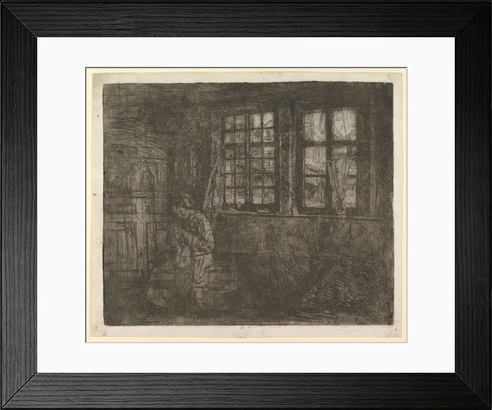 Framed Print : The Dressmaker, ca. 1863. Creator: Henri Jean Augustin de Braekeleer Framed Print : The Dressmaker, ca. 1863. Creator: Henri Jean Augustin de Braekeleer