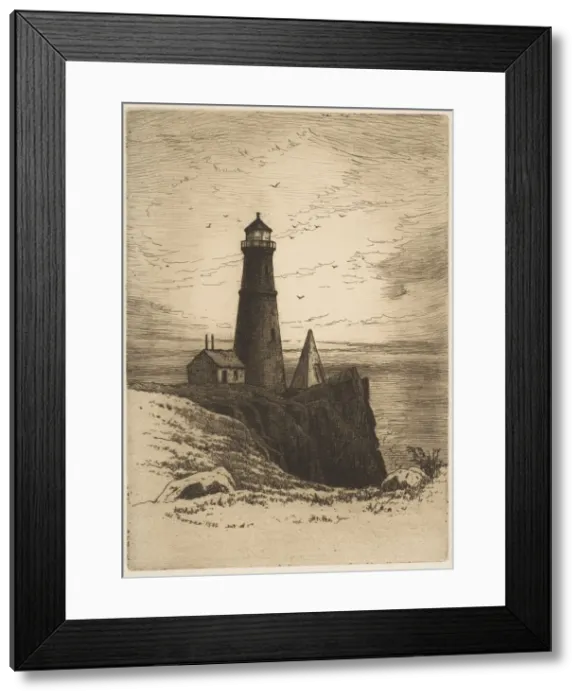 Framed Print : Lighthouse, 1880. Creator: Henry Farrer Framed Print : Lighthouse, 1880. Creator: Henry Farrer