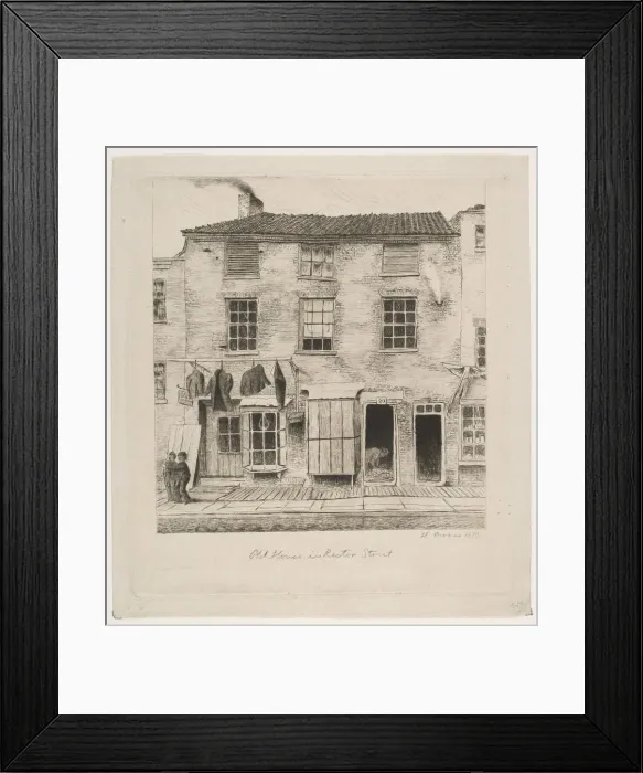 Framed Print : Old House in Rector Street (from Scenes of Old New York), 1870. Creator: Henry Farrer Framed Print : Old House in Rector Street (from Scenes of Old New York), 1870. Creator: Henry Farrer