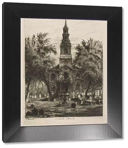 St. Pauls Chapel, New York (from Scenes of Old New York), 1877. Creator: Henry Farrer
