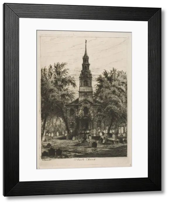 Framed Print : St. Pauls Chapel, New York (from Scenes of Old New York), 1877. Creator: Henry Farrer Framed Print : St. Pauls Chapel, New York (from Scenes of Old New York), 1877. Creator: Henry Farrer