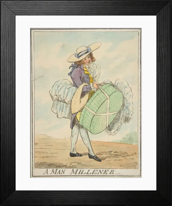 Framed Print : A Man Millener, February 16, 1787. Creator: Attributed to Henry Kingsbury (British