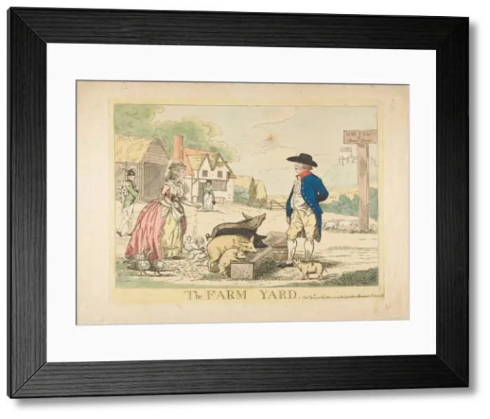 Framed Print : The Farm Yard, April 29, 1786. Creator: Attributed to Henry Kingsbury (British, active ca Framed Print : The Farm Yard, April 29, 1786. Creator: Attributed to Henry Kingsbury (British, active ca