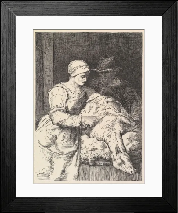 Framed Print : The Sheepshearer, 19th century. Creator: Henry Linton Framed Print : The Sheepshearer, 19th century. Creator: Henry Linton