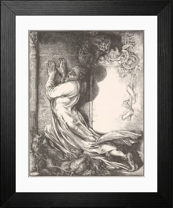 Framed Print : Bishop Hatto and the Rats, ca. 1866-67. Creator: Henry Marsh Framed Print : Bishop Hatto and the Rats, ca. 1866-67. Creator: Henry Marsh