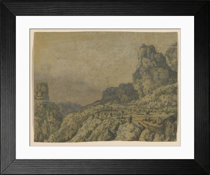 Framed Print : Mountain Valley with a Plateau, ca. 1625-30. Creator: Hercules Seger Framed Print : Mountain Valley with a Plateau, ca. 1625-30. Creator: Hercules Seger