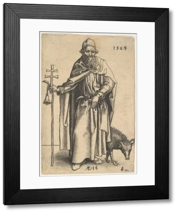 Framed Print : Saint Anthony, 1564. Creators: Hieronymous Wierix, Jan Wierix Framed Print : Saint Anthony, 1564. Creators: Hieronymous Wierix, Jan Wierix