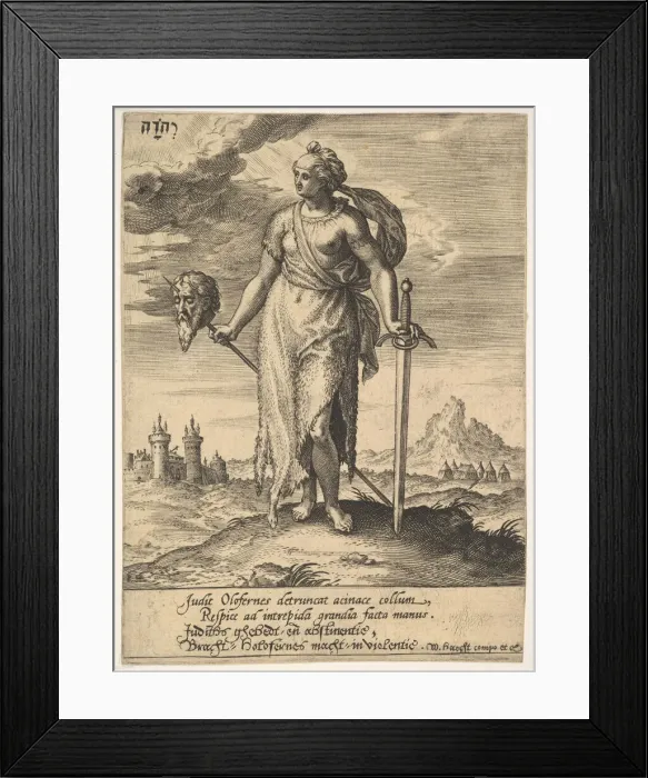 Framed Print : Judith, from Willem van Haecht, Tyrannorum proemia, 1578, 1578 Framed Print : Judith, from Willem van Haecht, Tyrannorum proemia, 1578, 1578