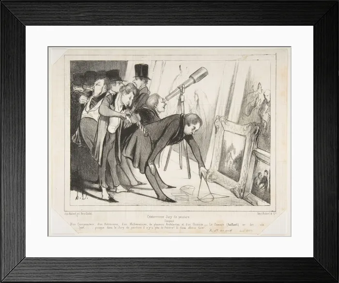 Framed Print : Celebrrrre Jury de Peinture... published in Le Charivari, March 16, 1840, March 16, 1840 Framed Print : Celebrrrre Jury de Peinture... published in Le Charivari, March 16, 1840, March 16, 1840