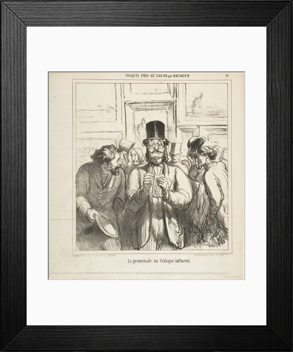 Framed Print : Walk-through of an influential critic, from Sketches from the Salon, published Framed Print : Walk-through of an influential critic, from Sketches from the Salon, published